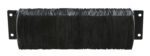 Introducing the Vestil Laminated Dock Bumper, a sleek, black bumper measuring 10 x 36 x 6 inches. It features tightly packed, horizontal laminates mounted on a metal base with screw holes, ensuring easy installation and robust protection.