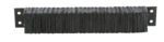 A dense rectangular bristle block with black bristles on a silver metallic base, echoing the durability of the Vestil Laminated Dock Bumper 6 X 36 X 4.5 In, has two holes on each side for secure mounting.