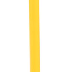 Against a pristine white background, the aptly named Vestil Steel Pipe Safety Bollard 42 X 1-3/4 In stands tall, bright yellow with a black stripe near the top.