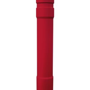 The Vestil Arch-Red Bollard Cover 52 In features a sleek, cylindrical design set against a stark white background.