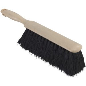 The Tampico Fill Counter Brush - 8 comes with a wooden handle and durable black bristles, ideal for effective cleaning.