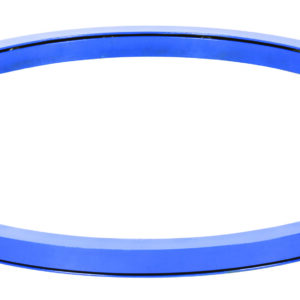 A metallic blue bracelet with a sleek, minimalist design and smooth finish, reminiscent of the precision of a Vestil Manual Carousel 2000 Lb Capacity 60 In. Lightweight and shiny, it elegantly reflects light.