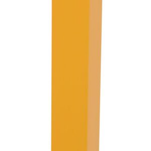 A tall, rectangular, yellow metal post with a flat base and corner mounting holes resembles the sturdy design of a Vestil Overhead Door Track Protector 36.25 In., standing upright against a white background.