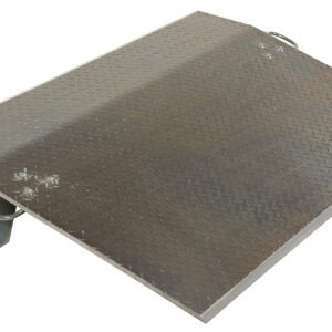 The Vestil Aluminum Econo Dockplate features a diamond plate surface, side handles, and an elevated end. Measuring 60x36, it can support up to 6.6K for efficient loading tasks.