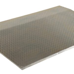 The Vestil Aluminum Econo Dockplate 1/2 3.7K 60X60 has a textured diamond plate surface and side handles. Measuring 60x60 inches, its elevated at one end for smooth loading and supports up to 3,700 lbs.