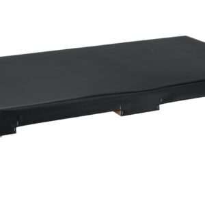 The Vestil Hardwood Dolly Vinyl Cover 1.2K 24 X 48 features a low-profile rectangular design with four swivel caster wheels, a cushioned vinyl cover, measures 24 x 48 inches, and holds up to 1.2K lbs, making it ideal for moving heavy or bulky items in warehouse or industrial settings.
