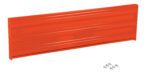 An orange drawer front panel reminiscent of the Vestil Bolt-On Style Guard Rail 5 Ft Orange is displayed with screws neatly arranged below on a white background.
