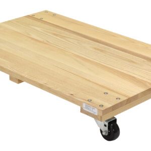 The Vestil Hardwood Dolly-Solid Deck 0.9K Lb 24X36 has a smooth, light wood finish with a flat surface and four sturdy casters, ideal for moving heavy items up to 0.9K lbs across its 24x36 platform.