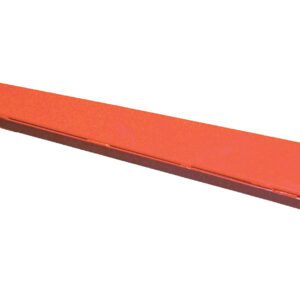 The Vestil Heavy Duty Cantilever Incline Arm 30 In is a long, orange metal beam with rectangular ends—one end slightly curved downward and the other flat—offering versatile and strong storage solutions, set against a crisp white background.