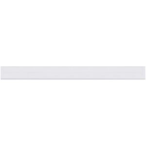 A sleek, elongated white rectangle resembling the 1/2 x 6 Hol-Dex® Self-Adhesive Plastic Label Holders from a case of 12 stands out against a plain background.