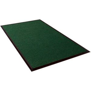 The 3 x 16 Green Waterhog™ Mat is a rectangular floor mat with a textured surface and a sleek black border.