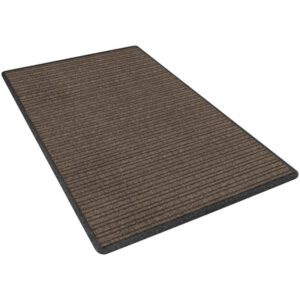 The MH-USA 4 x 6 Brown Deluxe Entry Mat features a rectangular, ribbed texture with a dark border on a white background.