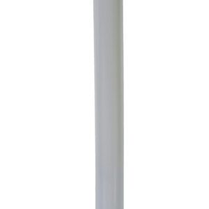 A long, white, cylindrical plastic device similar to a Vestil White Plastic Barricade Ground Stake, with a pointed tip and rounded cap, potentially serving as a laboratory or medical instrument.