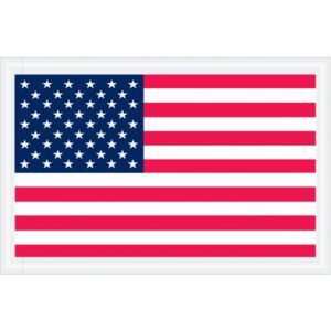 The image displays the U.S. flag, similar to MH-USA 5 1/4 x 8 U.S.A. Flag Packing List Envelopes (1000/Case), with thirteen red and white stripes and a blue rectangle in the corner containing fifty white stars.