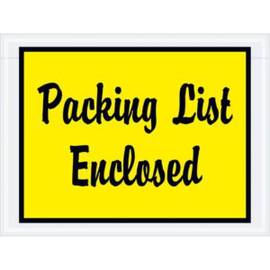 "Packing List Enclosed" (Full Face-Script) Envelopes