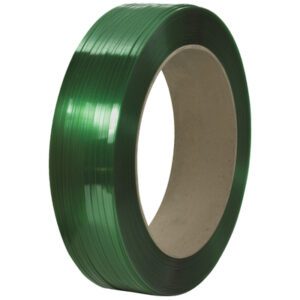 The 7/16 x 9000 - 16 x 6 Core Signode® Comparable Polyester Strapping features a smooth finish ideal for securing and bundling packages. It is wound in multiple layers around a cardboard core, providing durability and strength.