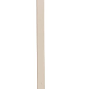 A tall, slender wooden stick, echoing the sleek design of a Vestil PVC Corner Guard White 48 In Height, is displayed against a plain white background. The stick has a smooth surface without any visible markings or textures and features a slightly tapered end.