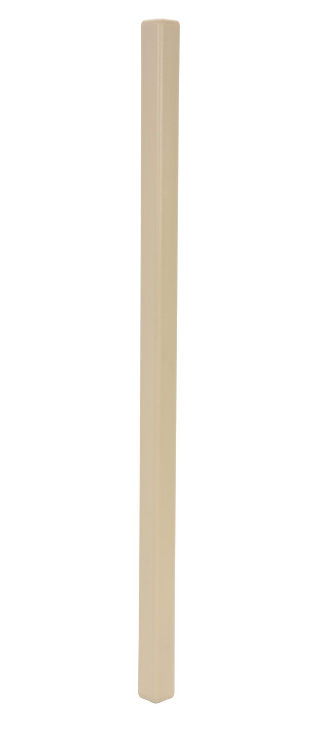 PVC-A-2-BG_A.jpg A tall, beige, rectangular column stands upright against a white background, resembling the Vestil Beige PVC Corner Guard W/Alum Insert 2In.