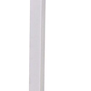A tall, slender Vestil White PVC Corner Guard W/Alum Insert 3In stands against a plain background, its edges slightly rounded for elegance.