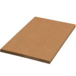 A neatly stacked array of brown MDF sheets is showcased at an angle on a clean white background, reflecting the smoothness and precision of MH-USA 15 x 15 Corrugated Sheets (50/Bundle).