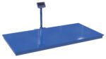 The Vestil Digital Scale Option for Swa-48 includes a large blue industrial platform with a pole-mounted digital display. It features a smooth rectangular surface and top screen, providing precise weight measurements with ease.