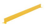 The Vestil Square Safety Handrail-Toeboard Only 55 X 4 is a long, flat yellow metal divider with small brackets on each end.