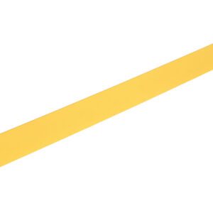 A yellow metal strip, similar to the Vestil Square Safety Handrail-Toeboard Only 79 X 4, is long and flat with two small brackets on each end.