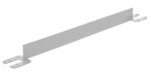The Vestil Toeboard For Pipe Safety Railing, 24 inches in silver, features a metallic bracket with two adjustable hinges at each end for secure support. It has a long horizontal central piece with corner hinge attachments against a plain white background.
