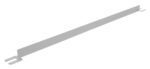 The Vestil Toeboard for Pipe Safety Railing is a 96-inch, long thin metal bracket with flanges and mounting holes at each end. It features a sleek silver finish and offers minimalist industrial aesthetics ideal for diverse applications.