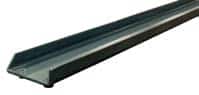 A long, dark metal beam with a slightly inclined surface, tapering towards one end, displayed against a white background.