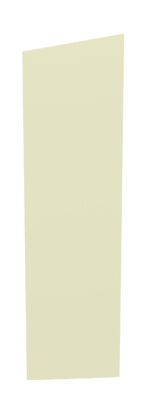 A vertical, beige rectangular shape with slightly uneven edges on a plain white background.