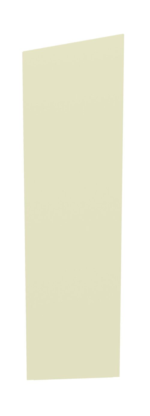 A vertical, beige rectangular shape with slightly uneven edges on a plain white background.