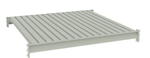 kbljndvampcrqcb3e1we.jpg A 3D illustration of a flat, rectangular metal grating platform with evenly spaced parallel ridges. It is shown in a light gray color against a plain white background.