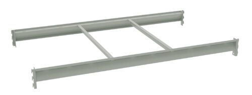 A light gray, rectangular metal frame with two parallel beams and two perpendicular crossbars. The ends of the beams have bracket-like structures for attachment.