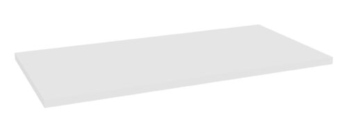 A rectangular, flat, light gray 3D object is depicted against a plain white background, with a subtle shadow at the base.