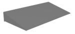 Grey, rectangular, flat sloped metal canopy with clean lines and minimal design. The canopy has a shallow pitch and appears to be designed for wall-mounting, likely used for windows or doors to provide shelter and shade.