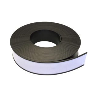 The MH-USA Magnetic Label Holder roll, with a white adhesive surface exposed, is perfect for labeling or attachment. Measuring 1.97 in x 3.94 in, it ensures versatile and convenient use.