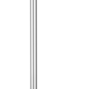 A silver retractable belt barrier stand with a yellow belt extended on the right side. The base is round for stability, and the stand is used to manage queues or restrict access.