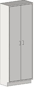 The Eagle MHC Tall Case, 2 Door, 18X30 features two doors with simple handles in a minimalist design, showcased in gray tones.