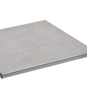 The Justrite Shelf Splslp, Fmhd 15G/24, is a rectangular metal plate with a smooth surface and slightly raised edge, displayed against a white background.