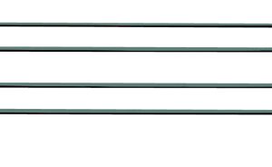 The Quantum Back/Side Ledge, measuring 36W x 4H, has a black epoxy antimicrobial finish and features hook ends with three vertical supports for effective shelf separation and added stability.