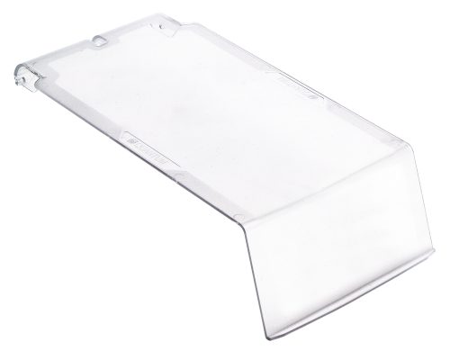 The Quantum Clear Lid, for bin QUS230, features raised edges and a textured side grip for protection. Its modern, lightweight design provides a sleek storage solution. Priced per each and sold 12 per carton.