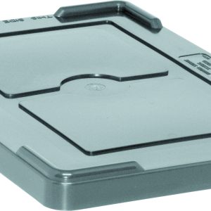 The Quantum Lid Cover is a gray rectangular plastic lid with raised edges, a central recessed area, and molded details featuring small text and symbols in one corner. It is compatible with DG92035, DG92050, DG92060, and DG92080 models.