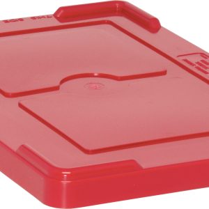Red Quantum Lid Cover with raised edges and a central circular indentation, featuring text and symbols in one corner. Compatible with DG92035, DG92050, DG92060, and DG92080 for versatile storage solutions.