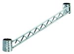 The Quantum Hang Rail, 18L, showcases a silver-colored, open triangular handle with socket ends. Its lattice pattern enhances strength and grip, while the chrome plated finish provides durability and style.