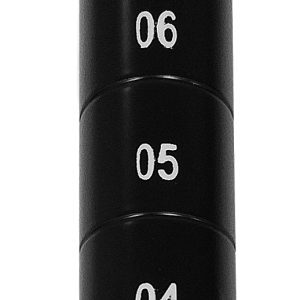 A 14H Quantum Post with black epoxy antimicrobial finish and numbered grooves in 1 increments, including (1) W-Pli and (1) W-Plb, stands against a white background.