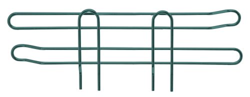 The Quantum Side Ledge, measuring 12D x 4H, features a green epoxy antimicrobial finish. This trellis includes two horizontal loops and three vertical supports, optimized for supporting garden plants and perfect for side ledge placement.