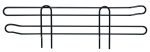 Two sleek Quantum Side Ledge black metal hairpins, each featuring a looped design and an antimicrobial epoxy finish, are aligned parallel on a plain white background.