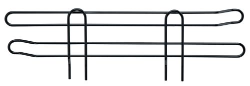 Two sleek Quantum Side Ledge black metal hairpins, each featuring a looped design and an antimicrobial epoxy finish, are aligned parallel on a plain white background.