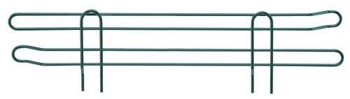 The Quantum Side Ledge, 21D x 4H, offers horizontal green metal plant support with curved ends and vertical prongs for easy ground insertion. Its green epoxy antimicrobial finish ensures durability and protection.